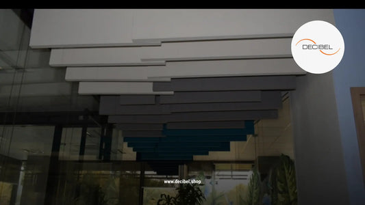 ceiling baffles in an office premise