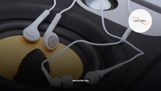 sound buffer with white earplugs with wires on it