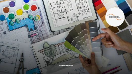 colour pallet on a designer's desk for interior design