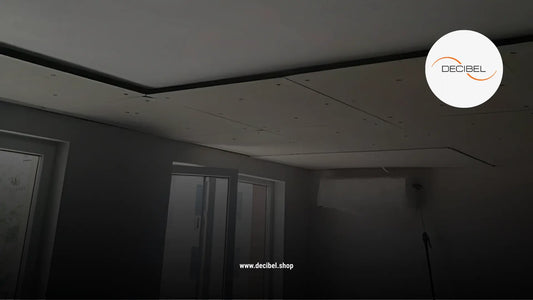 soundproofing MUTE panels on a ceiling