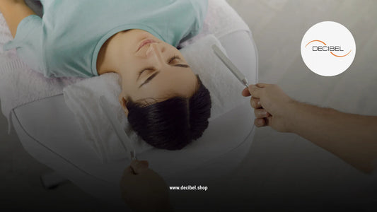 woman on a sound healing session lying on a couch