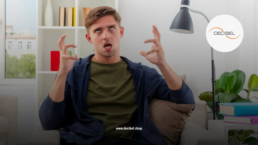 a man at his home annoyed from noises