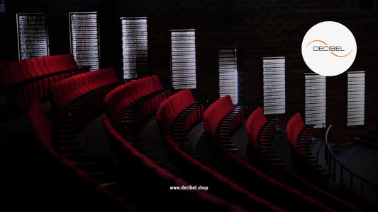cinema with red chairs and no people