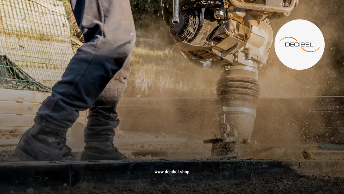 man working with heavy machinery on the ground of a construction site