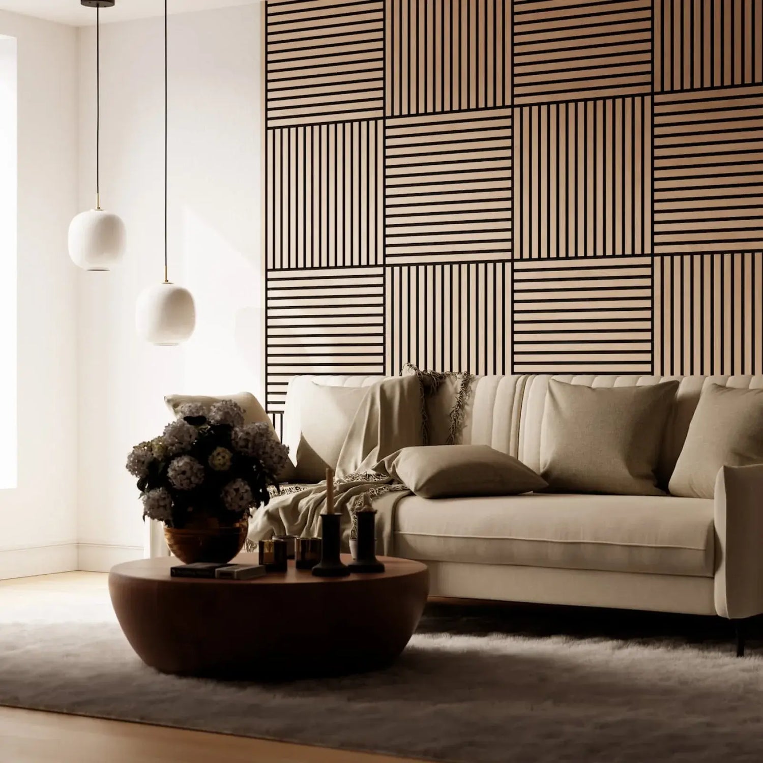 Wood Slatted Acoustic Panel MDF sound absorptiion wall