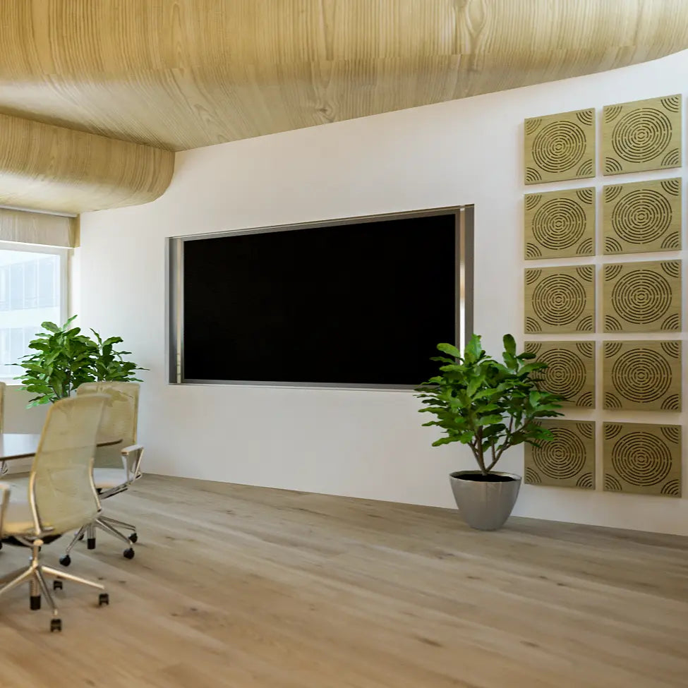 DECIBEL Wood perforated acoustic absorbing panel for wall Circulo