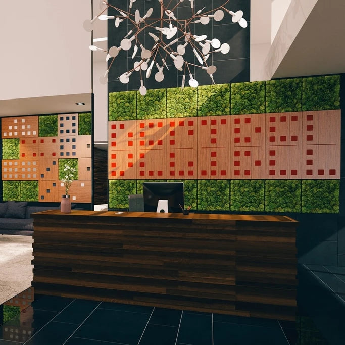 Domino Wooden acoustic sound absorbing panel for wall DECIBEL 