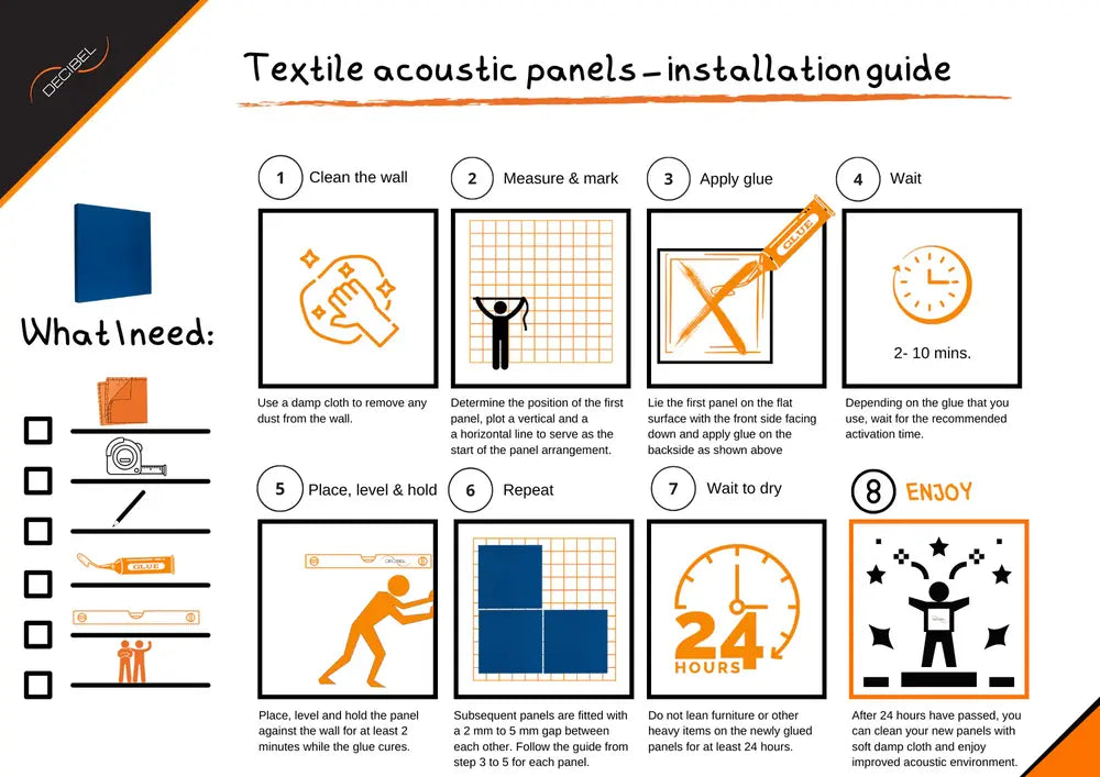 Fabric acoustic panel sound absorbing wall installation guide
