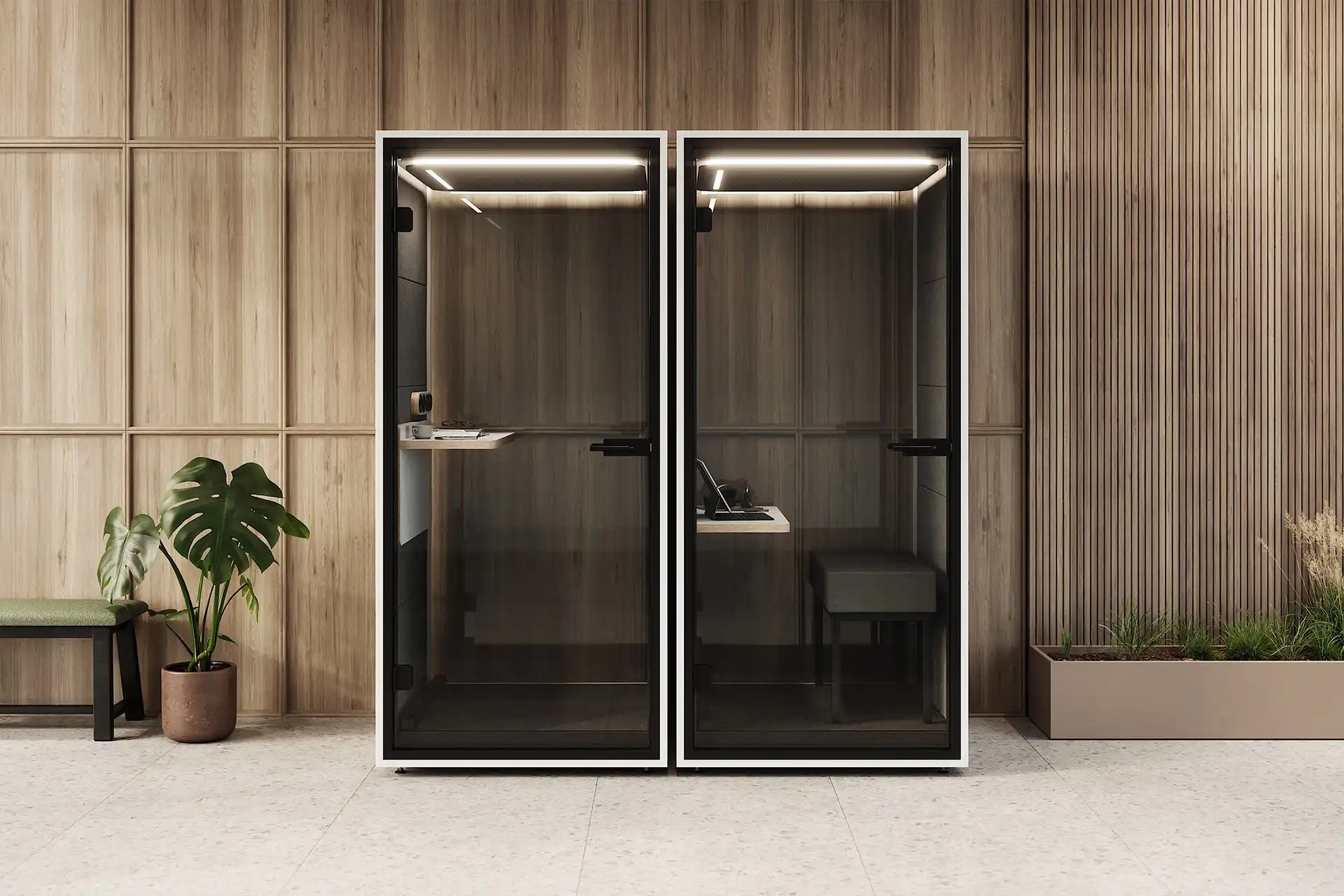 MUTE Booth Flex – Acoustic Pod with Height-Adjustable Table
