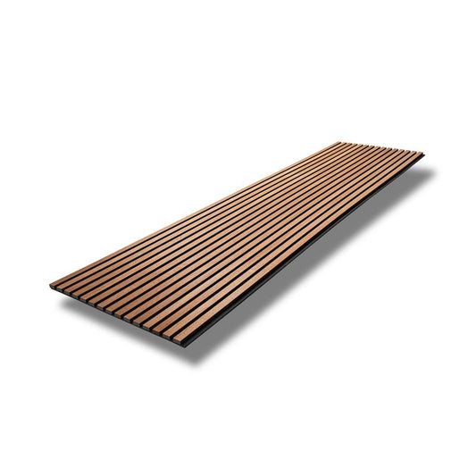 Sapelli Wood Slatted Acoustic Panel MDF PET Felt Sound Absorption Wall