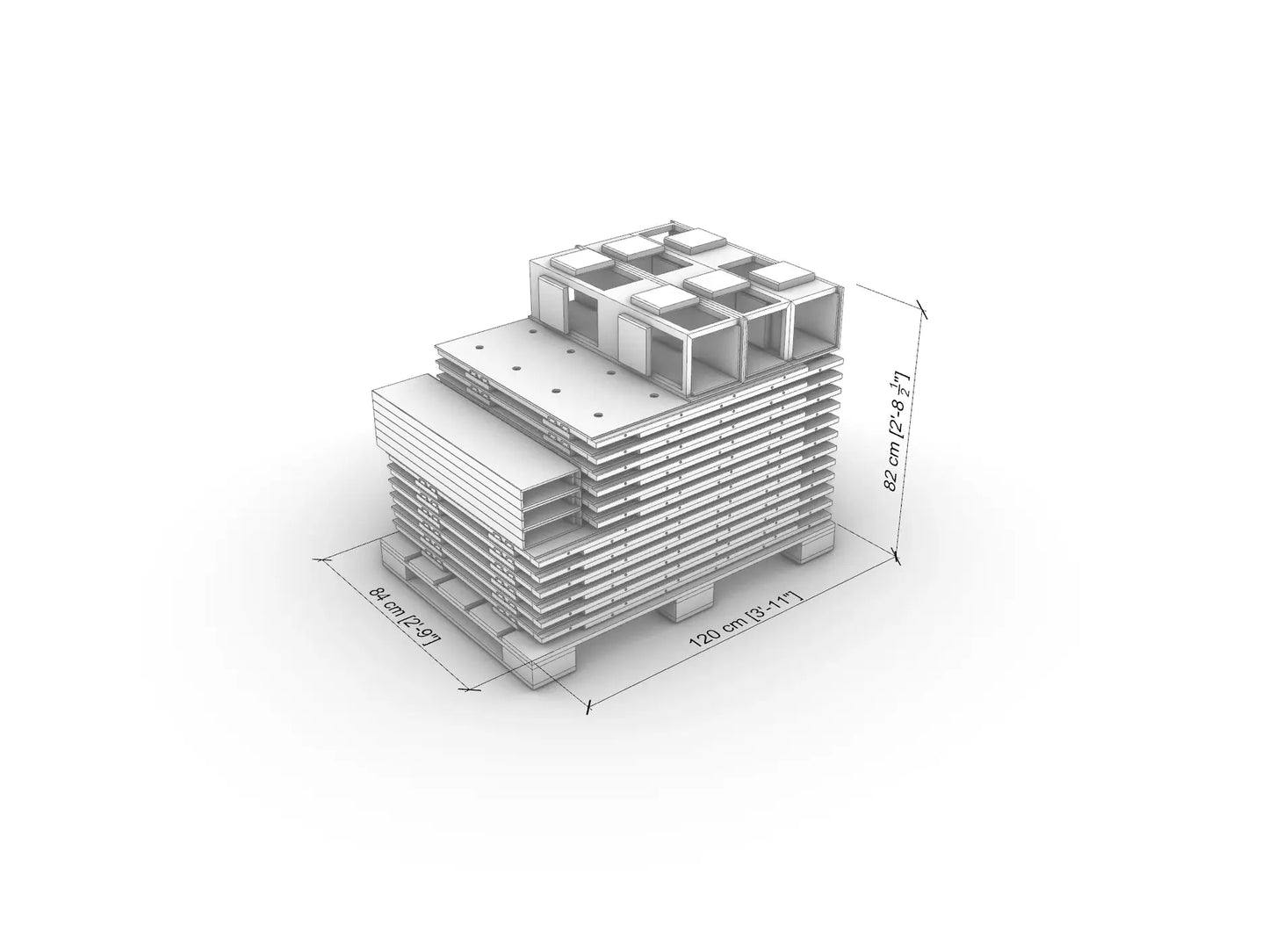 Wallstack Sofia modular partition wall system packaging