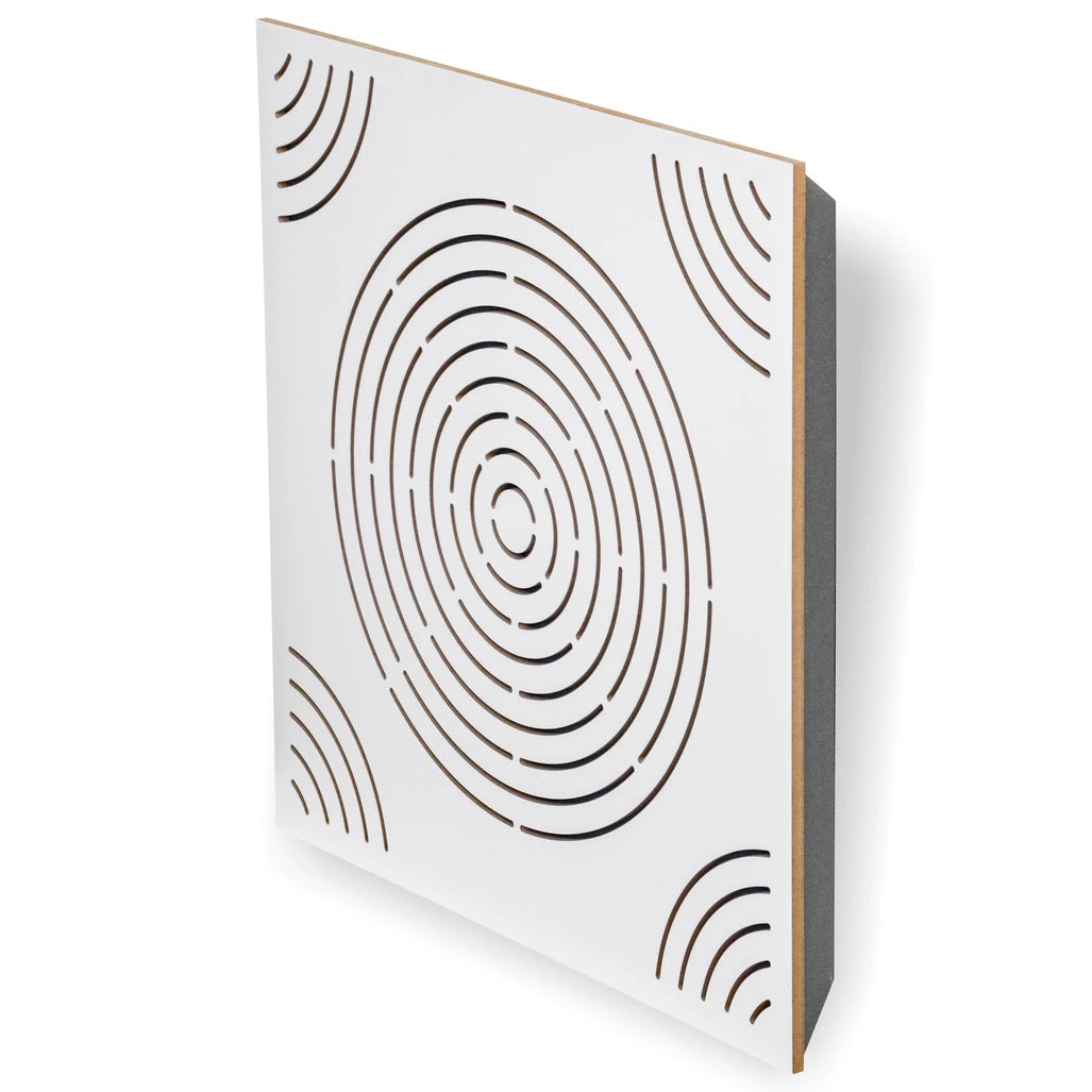 Wood Acoustic sound absorbing panel for wall and ceiling Circulo White