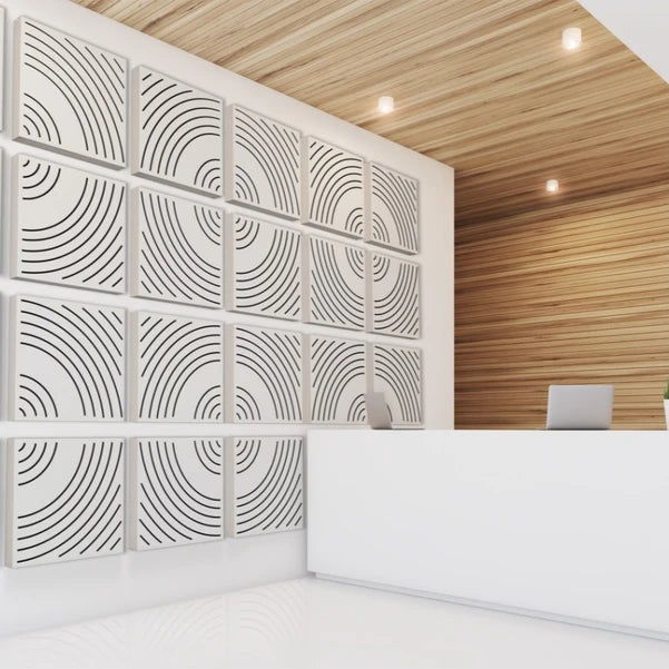 Wood perforated acoustic sound panel for wall and ceiling Wavo