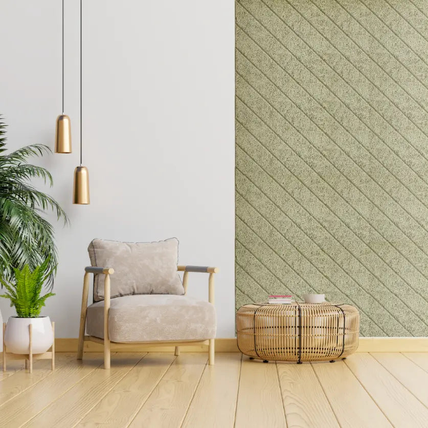 Diagonal Lines wood wool acoustic panel for home