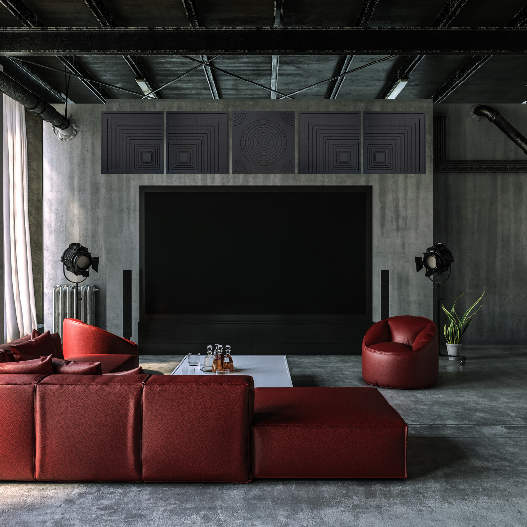 Perforated wood acoustic panels for home cinemas