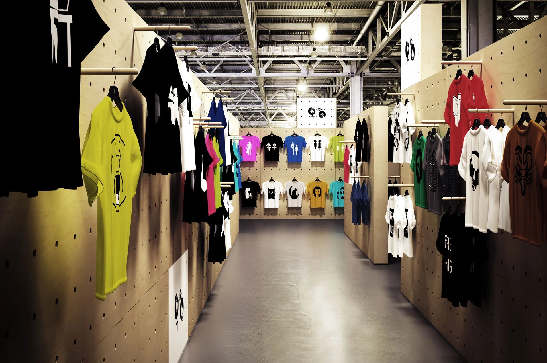 WallStack multipurpose partition wall system for retail shops