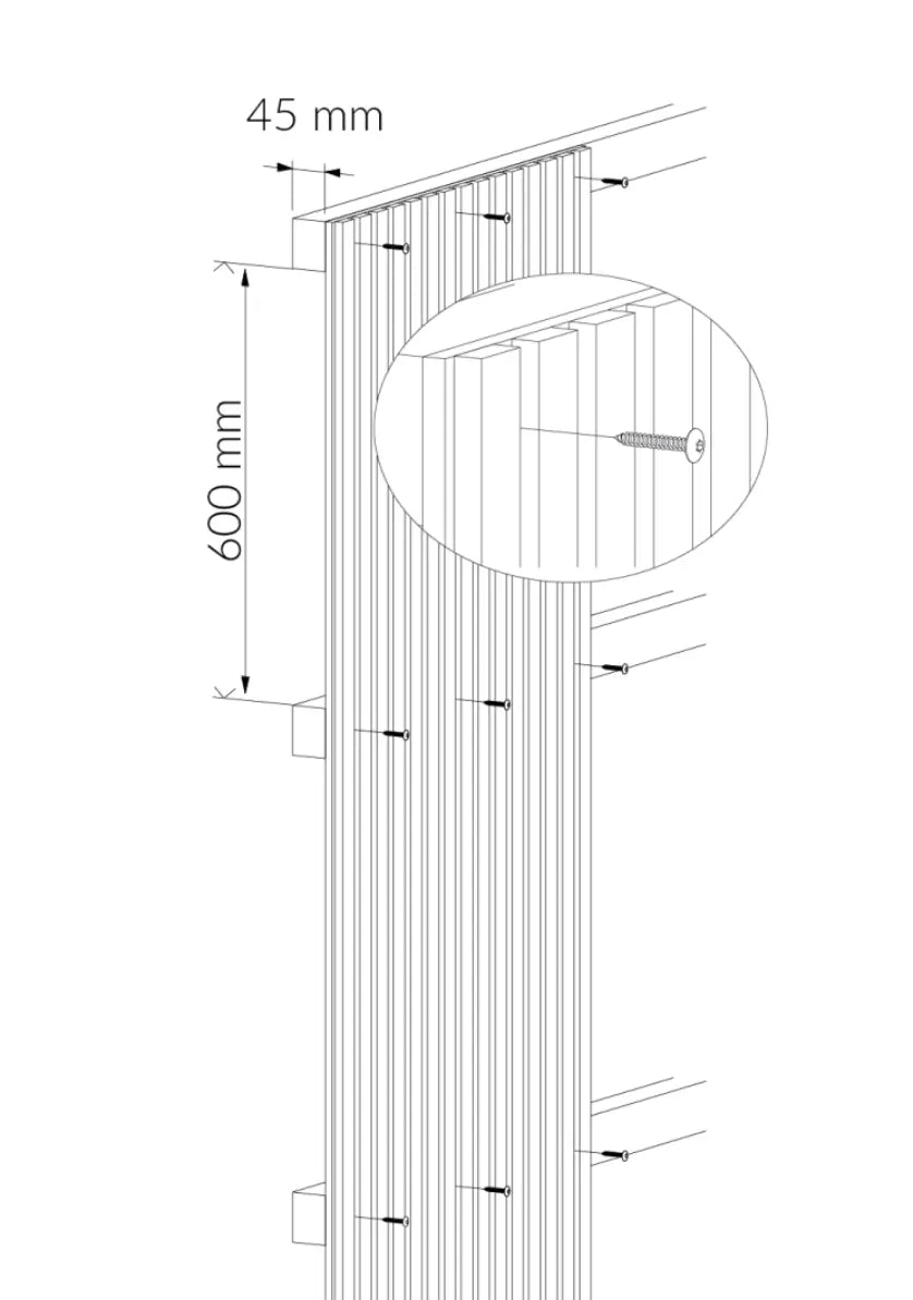 Wooden slatted panels installation guide